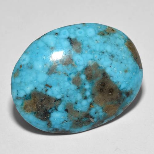 Turquoise turquoise naturelle coupe ovale, 26,05 ct, opaque