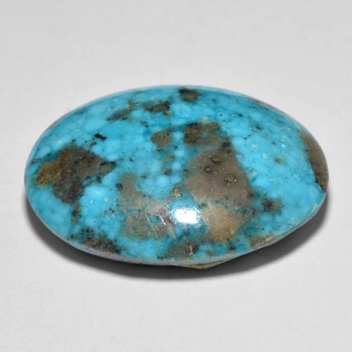 Turquoise turquoise naturelle coupe ovale, 26,05 ct, opaque