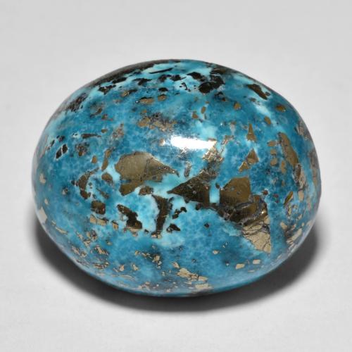 Turquoise turquoise naturelle coupe ovale, 31,67 ct, opaque