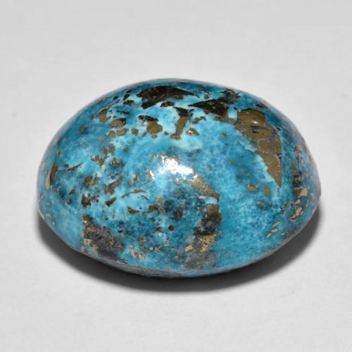 Turquoise turquoise naturelle coupe ovale, 31,67 ct, opaque