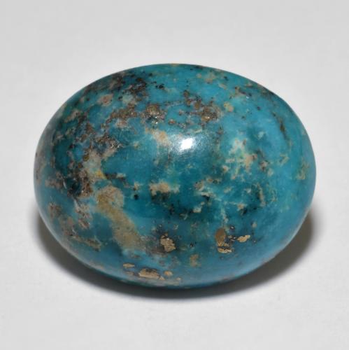 Turquoise turquoise naturelle coupe ovale, 22,71 ct, opaque