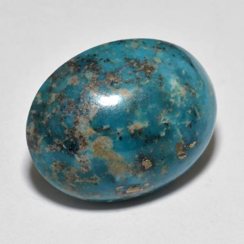 Turquoise turquoise naturelle coupe ovale, 22,71 ct, opaque