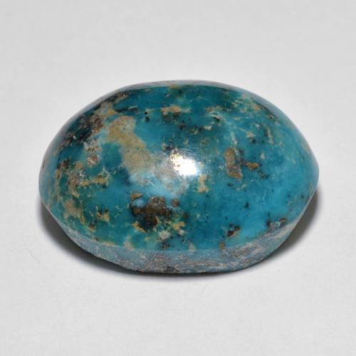 Turquoise turquoise naturelle coupe ovale, 22,71 ct, opaque
