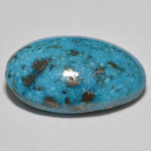 Turquoise Sarcelle naturelle Coupe ovale, 38.13 ct, Opaque