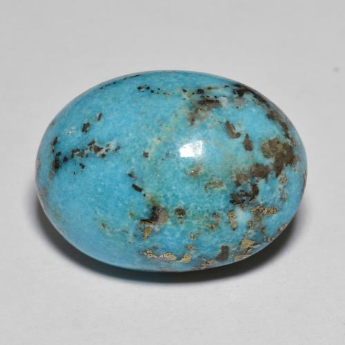 Turquoise turquoise naturelle coupe ovale, 21,02 ct, opaque