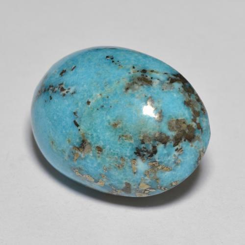 Turquoise turquoise naturelle coupe ovale, 21,02 ct, opaque