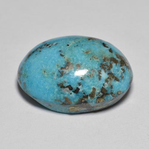 Turquoise turquoise naturelle coupe ovale, 21,02 ct, opaque
