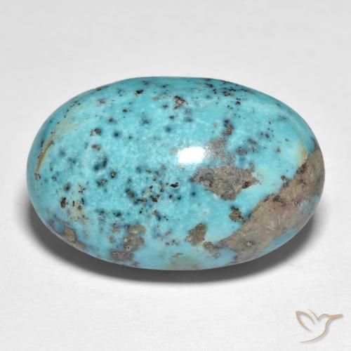 Turquoise Vert bleu vif naturelle Coupe ovale, 20.66 ct, Opaque