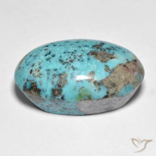 Turquoise Vert bleu vif naturelle Coupe ovale, 20.66 ct, Opaque