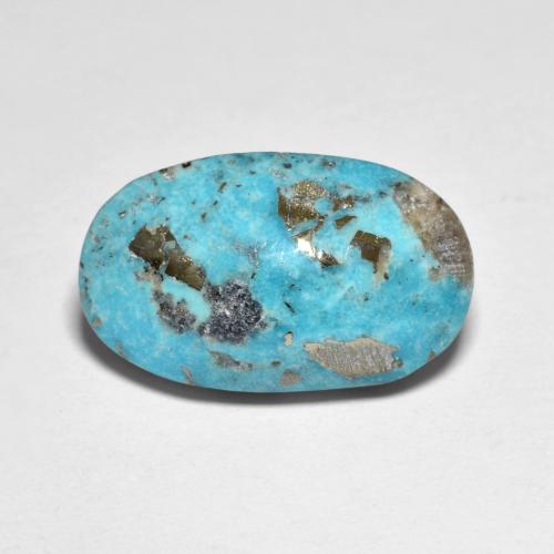 Turquoise turquoise naturelle coupe ovale, 11,52 ct, opaque