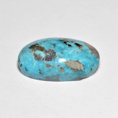 Turquoise turquoise naturelle coupe ovale, 11,52 ct, opaque