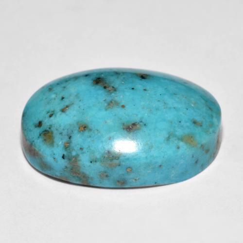 Turquoise Bleu verdâtre naturelle Coupe ovale, 20.11 ct, Opaque