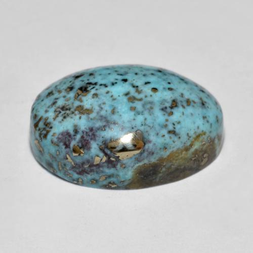 Turquoise turquoise naturelle coupe ovale, 15,80 ct, opaque