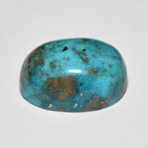 Turquoise Vert bleuté moyen naturelle Coupe ovale, 13.57 ct, Opaque