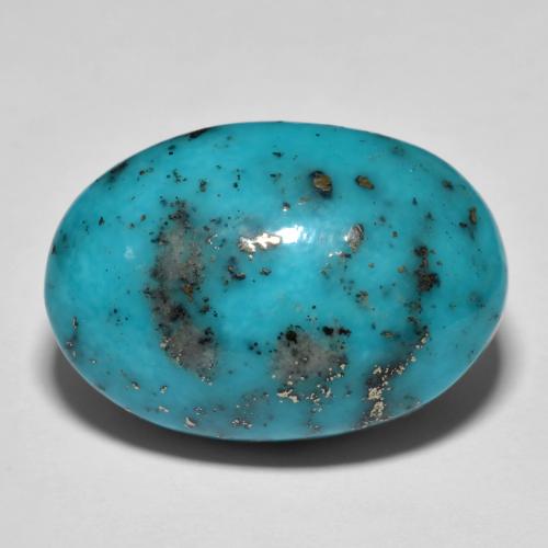 Turquoise turquoise naturelle coupe ovale, 23,92 ct, opaque