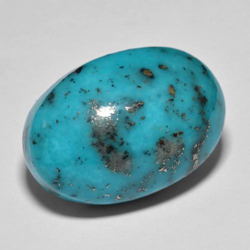 Turquoise turquoise naturelle coupe ovale, 23,92 ct, opaque