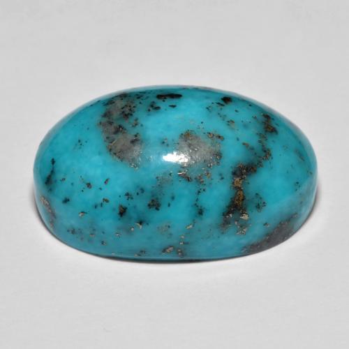 Turquoise turquoise naturelle coupe ovale, 23,92 ct, opaque