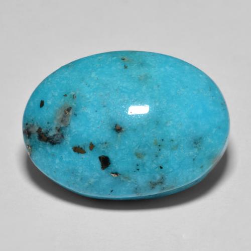 Turquoise turquoise naturelle coupe ovale, 19,79 ct, opaque