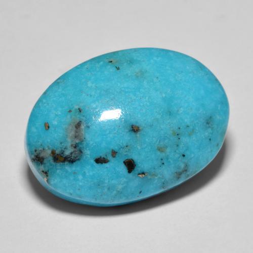 Turquoise turquoise naturelle coupe ovale, 19,79 ct, opaque