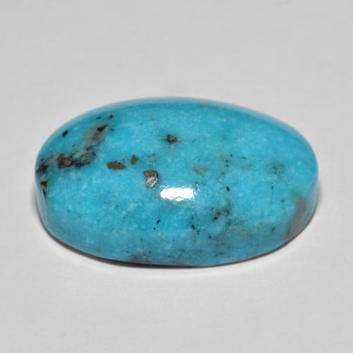 Turquoise turquoise naturelle coupe ovale, 19,79 ct, opaque