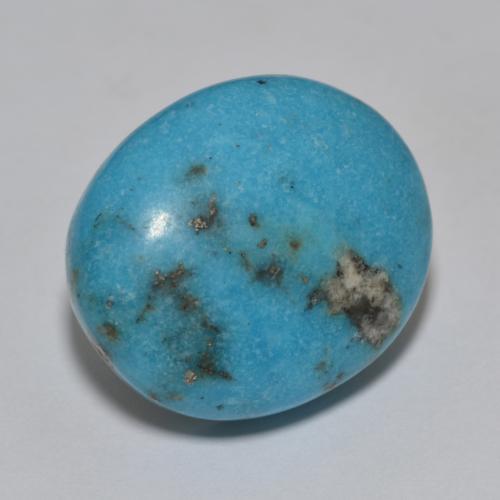Turquoise Sarcelle naturelle Coupe ovale, 15.25 ct, Opaque