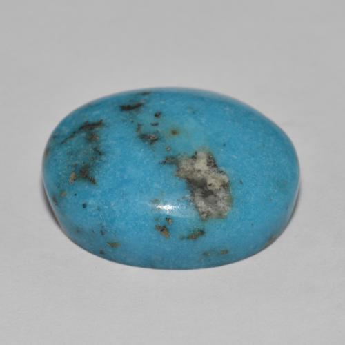 Turquoise Sarcelle naturelle Coupe ovale, 15.25 ct, Opaque