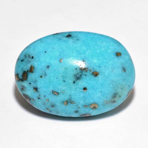Turquoise Bleu verdâtre naturelle Coupe ovale, 19.82 ct, Opaque