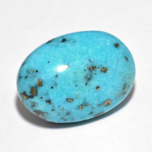 Turquoise Bleu verdâtre naturelle Coupe ovale, 19.82 ct, Opaque