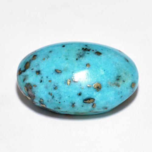 Turquoise Bleu verdâtre naturelle Coupe ovale, 19.82 ct, Opaque