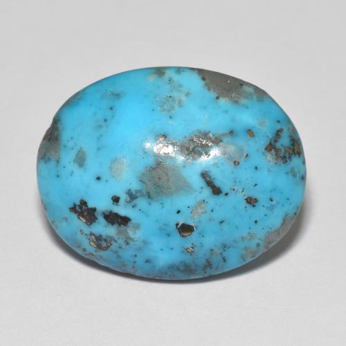 Turquoise turquoise naturelle coupe ovale, 13,04 ct, opaque