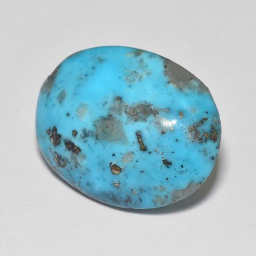 Turquoise turquoise naturelle coupe ovale, 13,04 ct, opaque