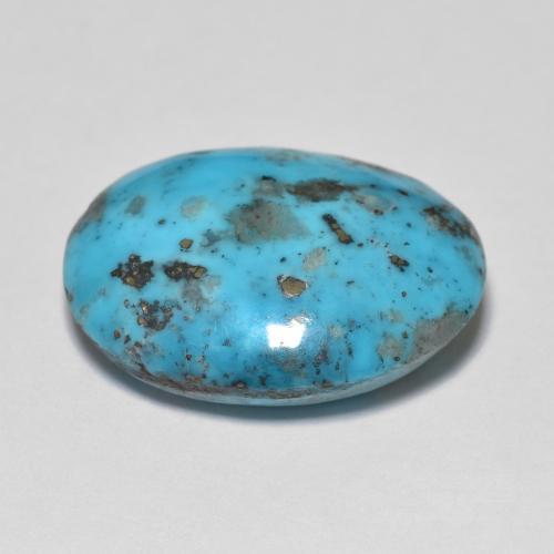 Turquoise turquoise naturelle coupe ovale, 13,04 ct, opaque