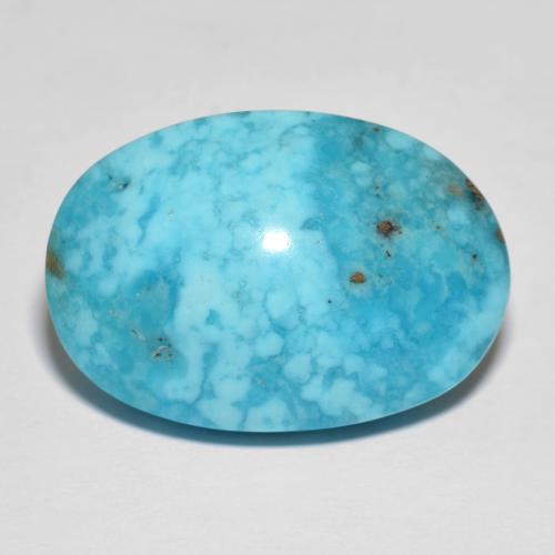Turquoise turquoise naturelle coupe ovale, 19,93 ct, opaque