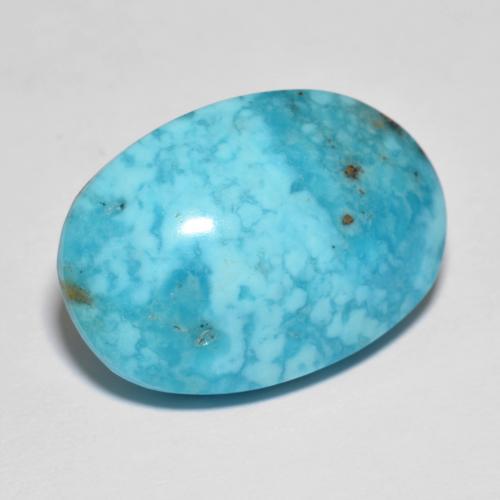 Turquoise turquoise naturelle coupe ovale, 19,93 ct, opaque