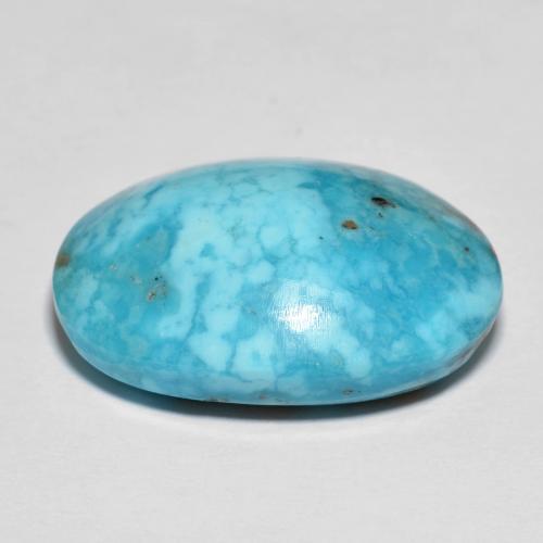 Turquoise turquoise naturelle coupe ovale, 19,93 ct, opaque