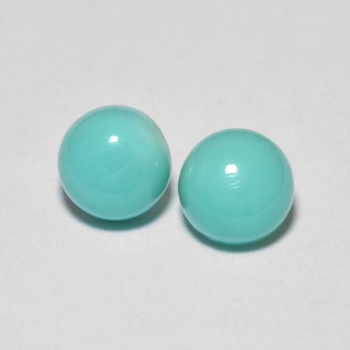Achetez naturel 1.29ct Bleu-vert intense Turquoise gems, Coupe roude, En provenance États Unis chez GemSelect. En stock, livraison internationale!