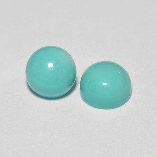 Achetez naturel 1.29ct Bleu-vert intense Turquoise gems, Coupe roude, En provenance États Unis chez GemSelect. En stock, livraison internationale!