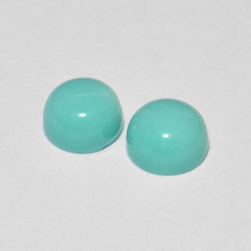 Achetez naturel 1.29ct Bleu-vert intense Turquoise gems, Coupe roude, En provenance États Unis chez GemSelect. En stock, livraison internationale!