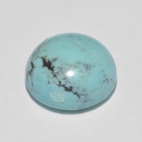 Turquoise Vert bleu clair naturelle Coupe roude, 3.76 ct, Opaque