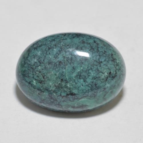 Turquoise Bleu vert moyen naturelle Coupe ovale, 6.81 ct, Opaque