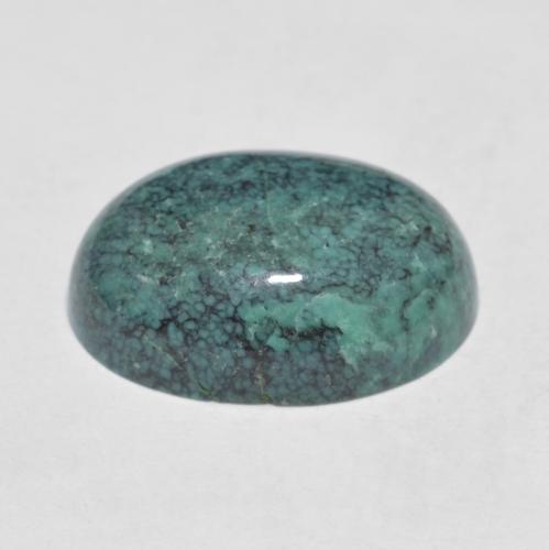 Turquoise Bleu vert moyen naturelle Coupe ovale, 6.81 ct, Opaque