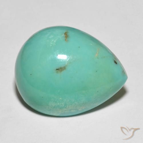 Turquoise Vert bleuâtre naturelle En forme de poire, 11.65 ct, Opaque