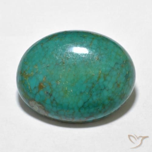 Turquoise turquoise naturelle coupe ovale, 9,91 ct, opaque