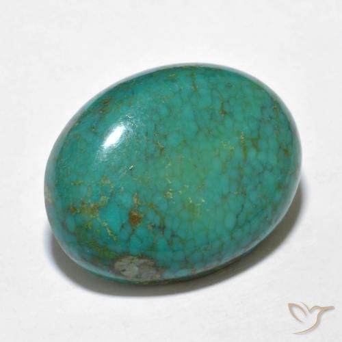 Turquoise turquoise naturelle coupe ovale, 9,91 ct, opaque