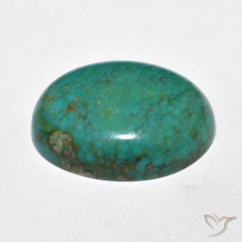 Turquoise turquoise naturelle coupe ovale, 9,91 ct, opaque