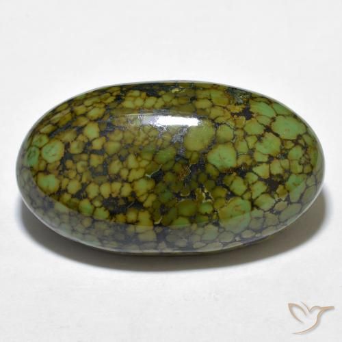 21.28ct Naturel Pomme verte Turquoise, ovale, Opaque