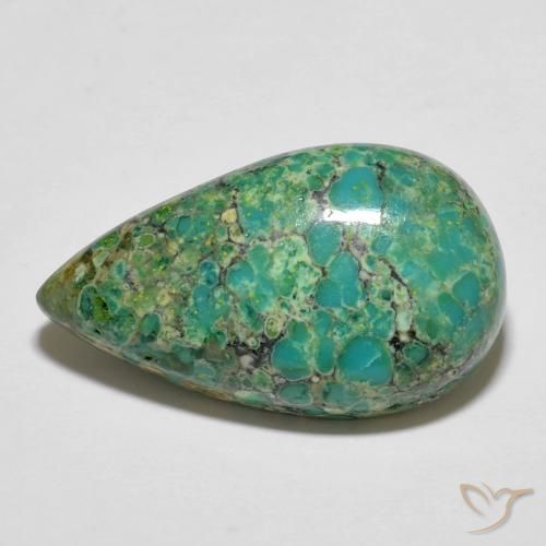 Turquoise Bleu verdâtre naturelle En forme de poire, 12.05 ct, Opaque