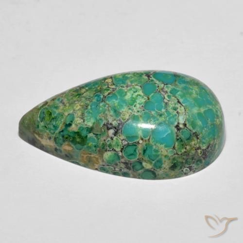 Turquoise Bleu verdâtre naturelle En forme de poire, 12.05 ct, Opaque