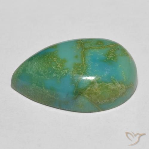 Turquoise Vert bleuâtre naturelle En forme de poire, 12.52 ct, Opaque