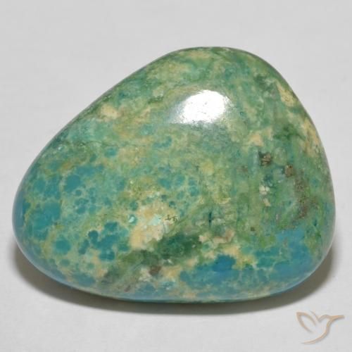 Turquoise Bleu vert moyen-léger naturelle Trillion, 14.63 ct, Opaque